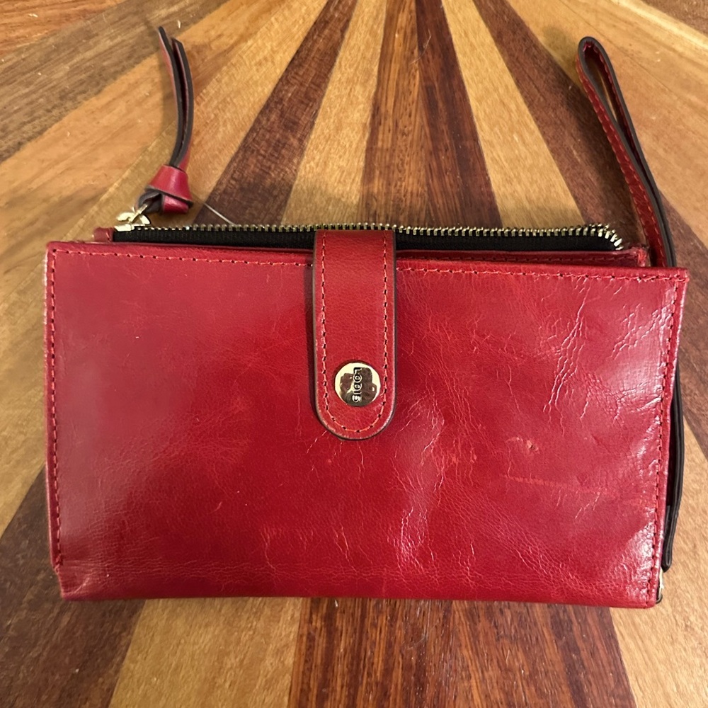 NEW Lodis Blair Smartphone Wristlet Red Leather RFID - Picture 2 of 12